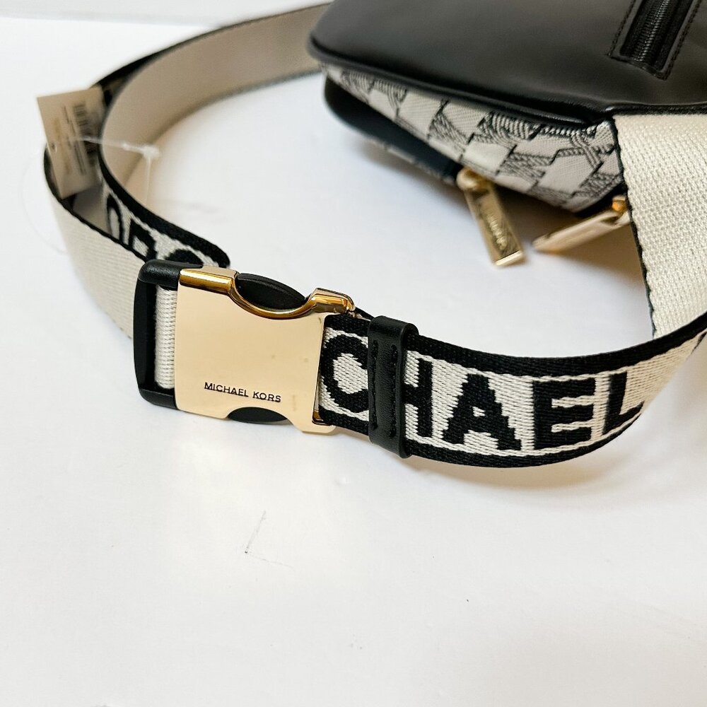 Michael Kors Erin XS Waist Pack Crossbody Fanny Pack Bag MK Graphic Beige Black - Picture 11 of 12